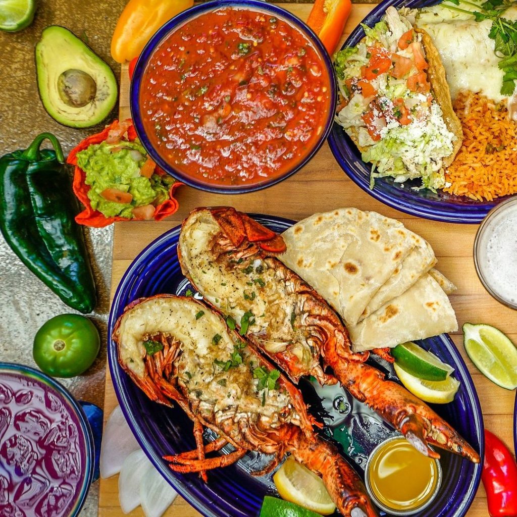 Mexican Food, Lobster, salsa and tacos