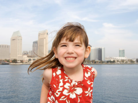 Happy Girl on a Boat in San Diego