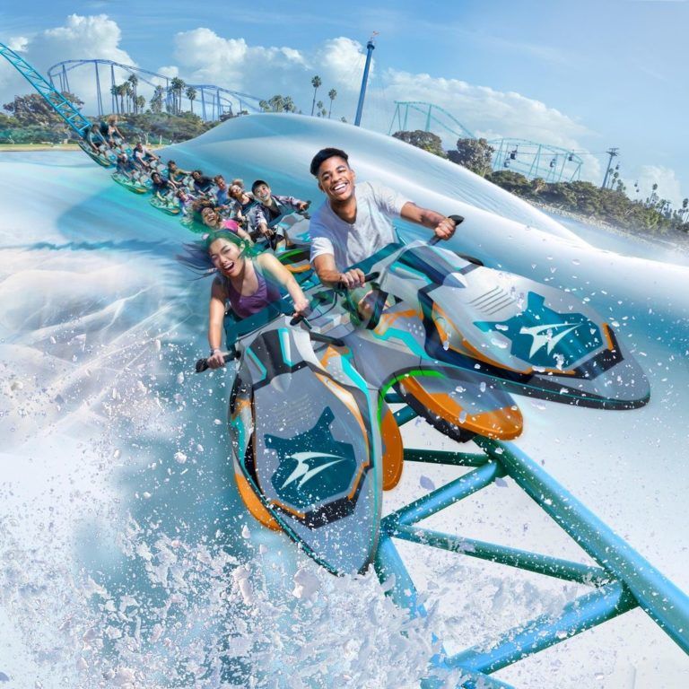 a speeding roller coaster