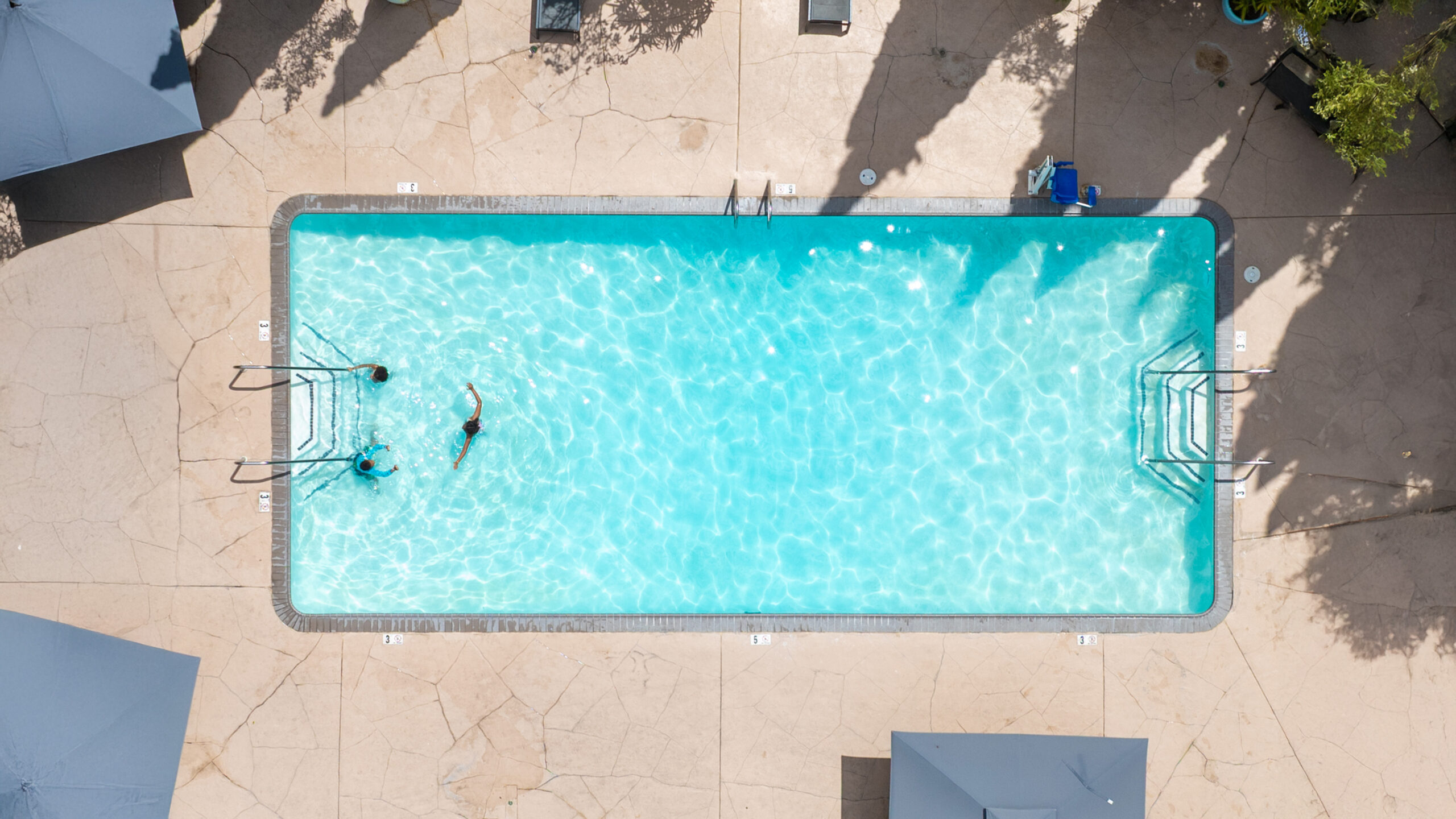 aerial view of the pool