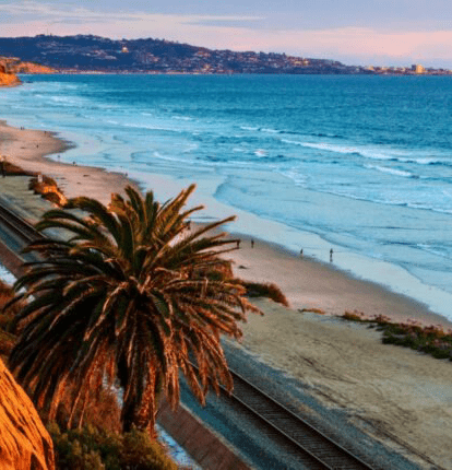 the beach along a long shoreline