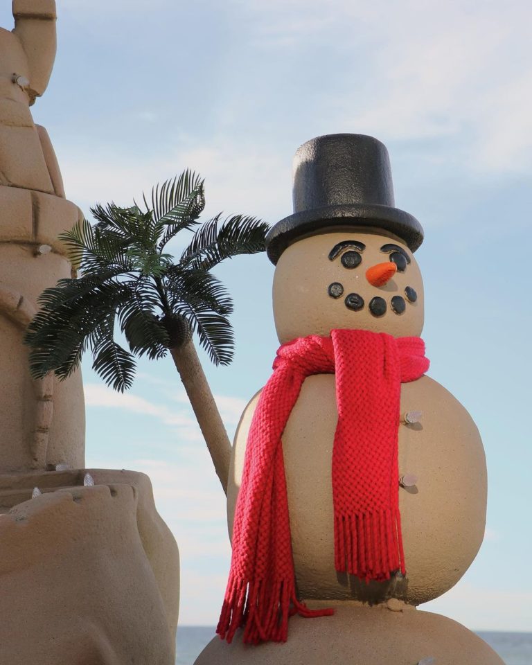Snowman made of sand