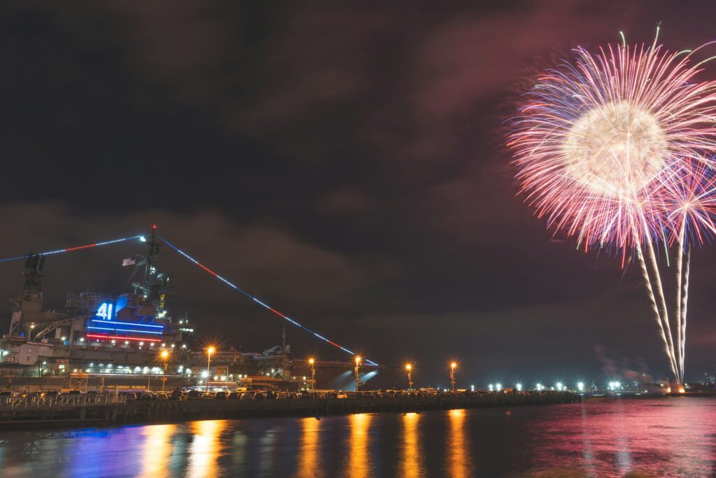 fireworks over the san diego harbor