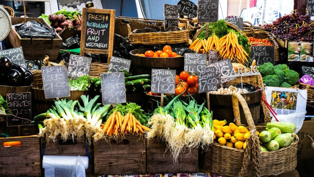 farmers market vegetables