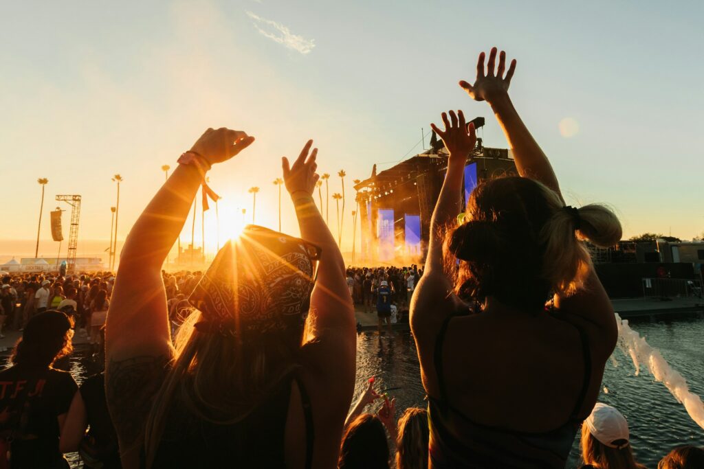 Hands up at a music festival