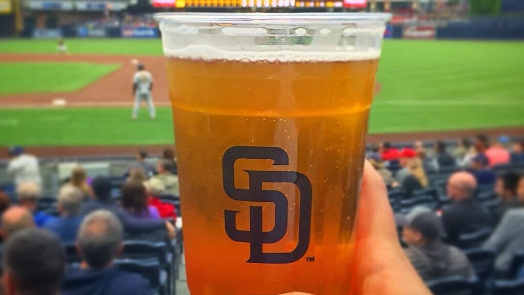 beer in front of stadium