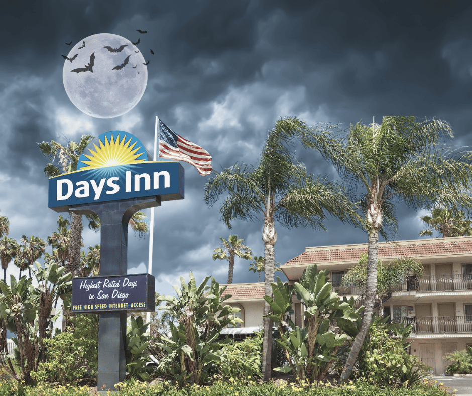 Entrance of Days Inn Halloween Edit